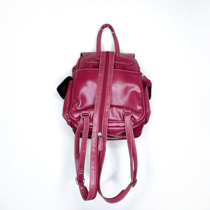 via roma small red vegan leather backpack