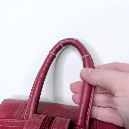 via roma small red vegan leather backpack