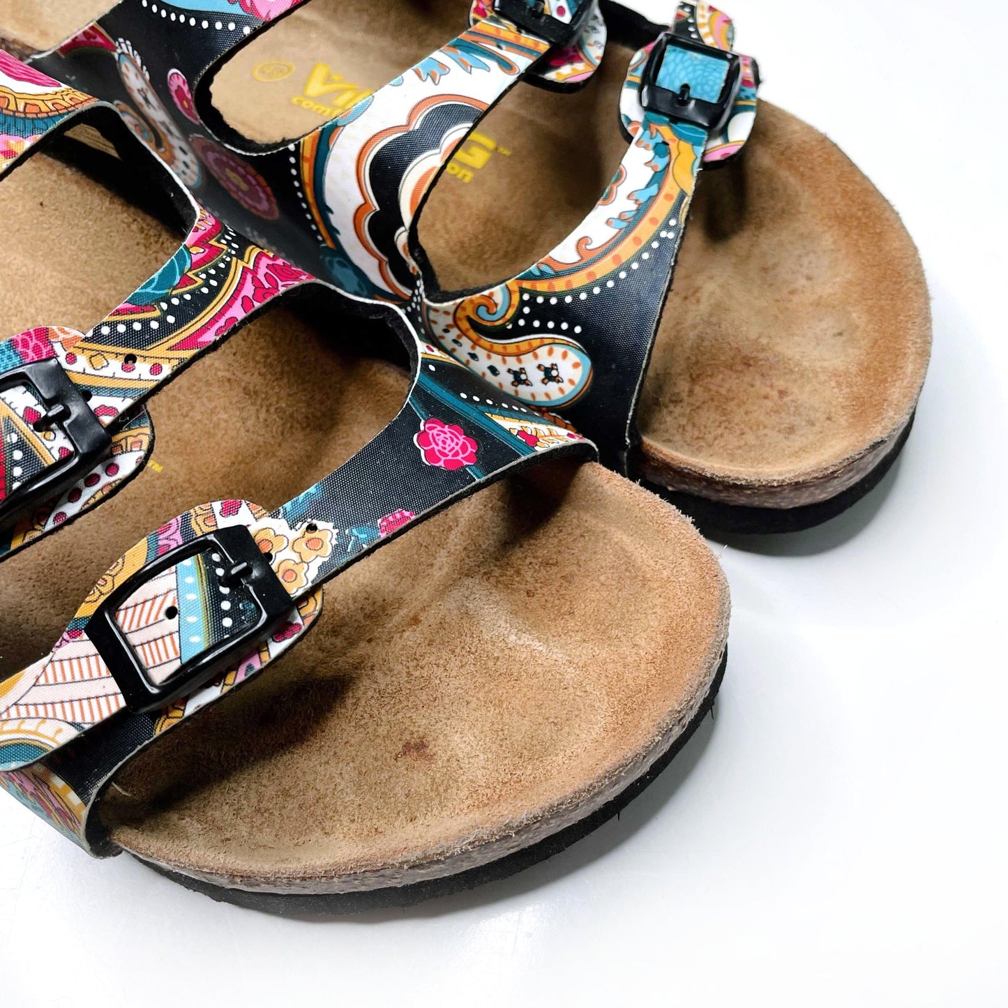 viking three-strap banff paisley print sandals - size 40