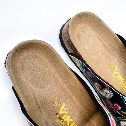 viking three-strap banff paisley print sandals - size 40