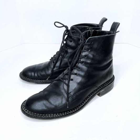 vince cabria slim leather lace up boot - size 6