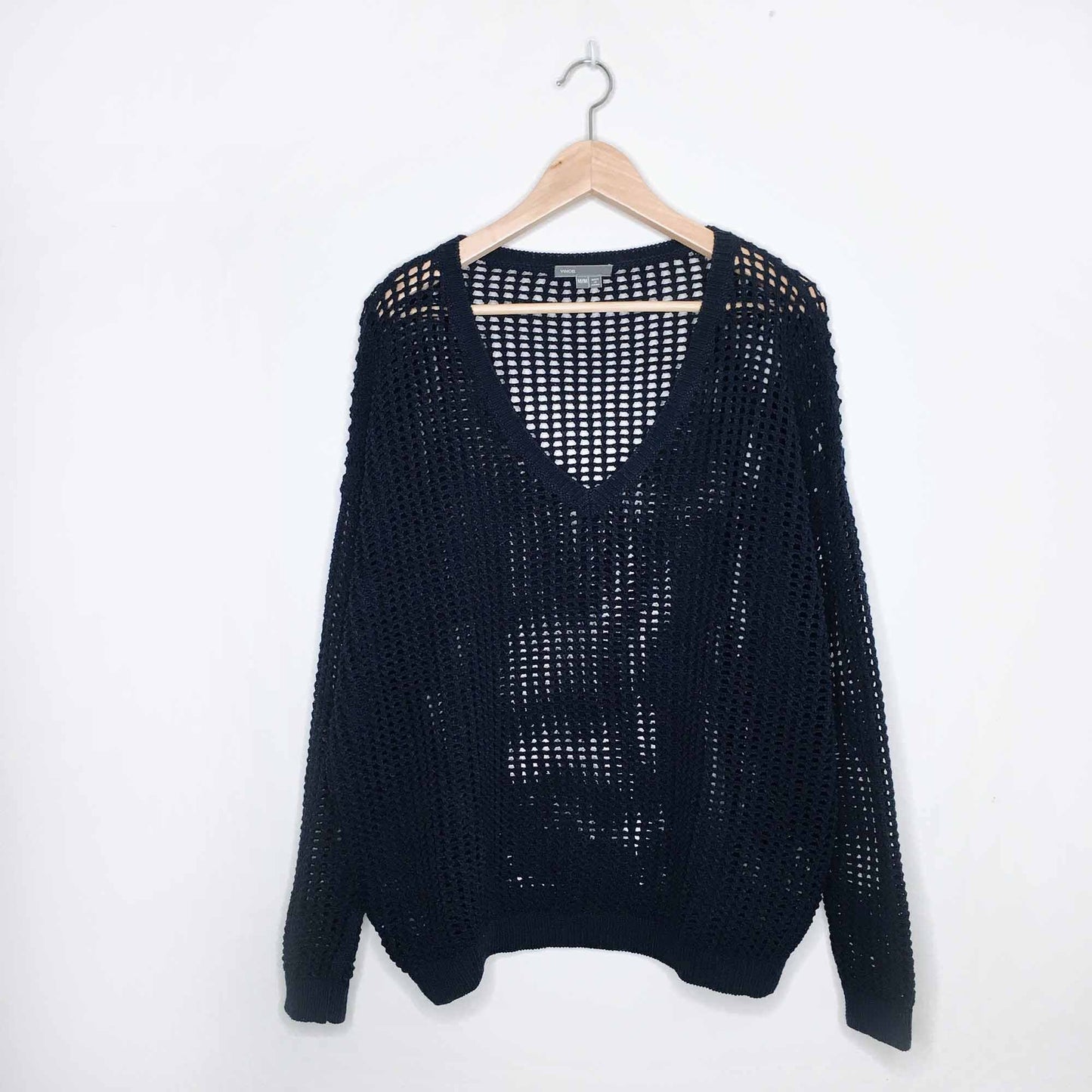 Vince waffle open knit v-neck sweater - size Medium