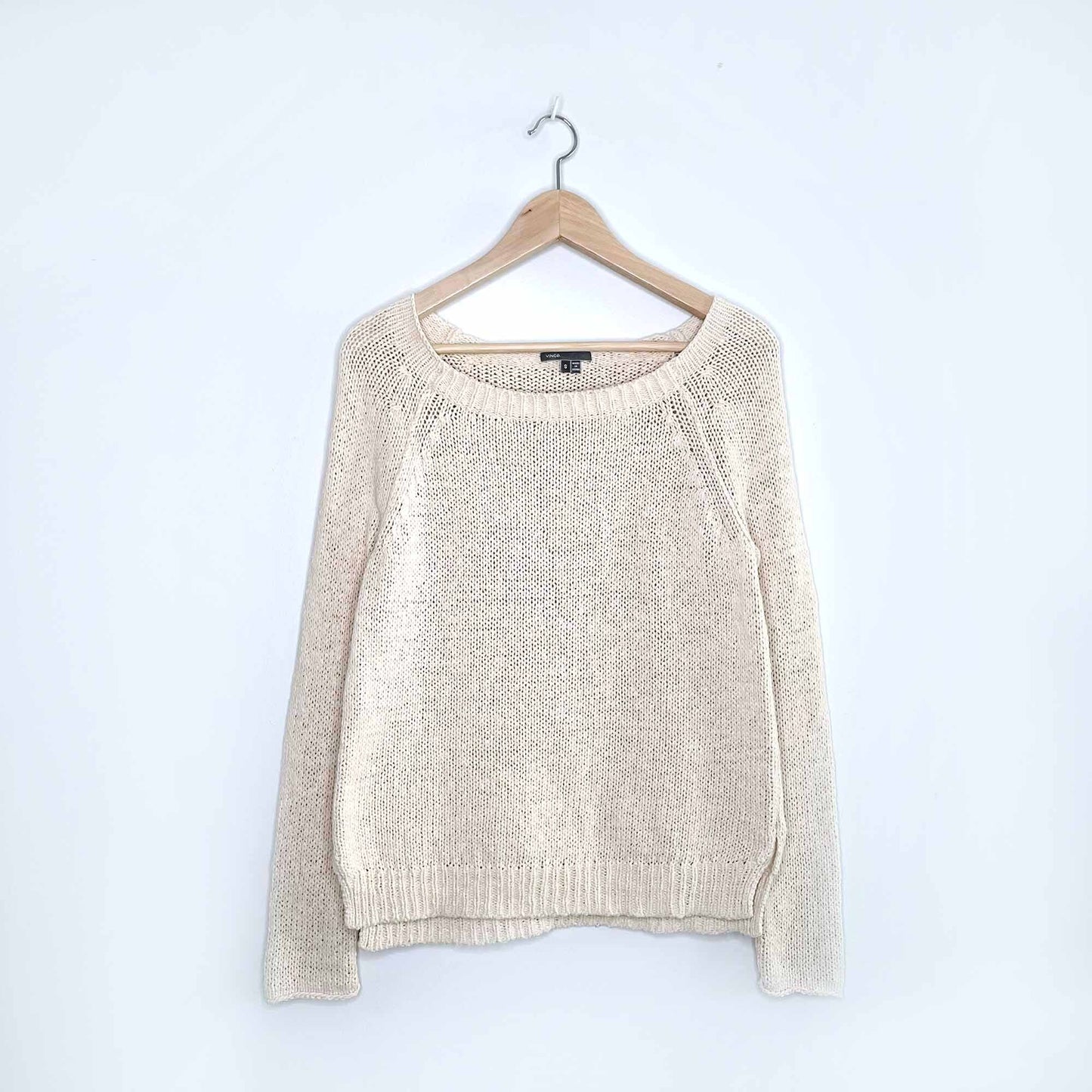 Vince cotton raglan sleeve knit pullover - size Small