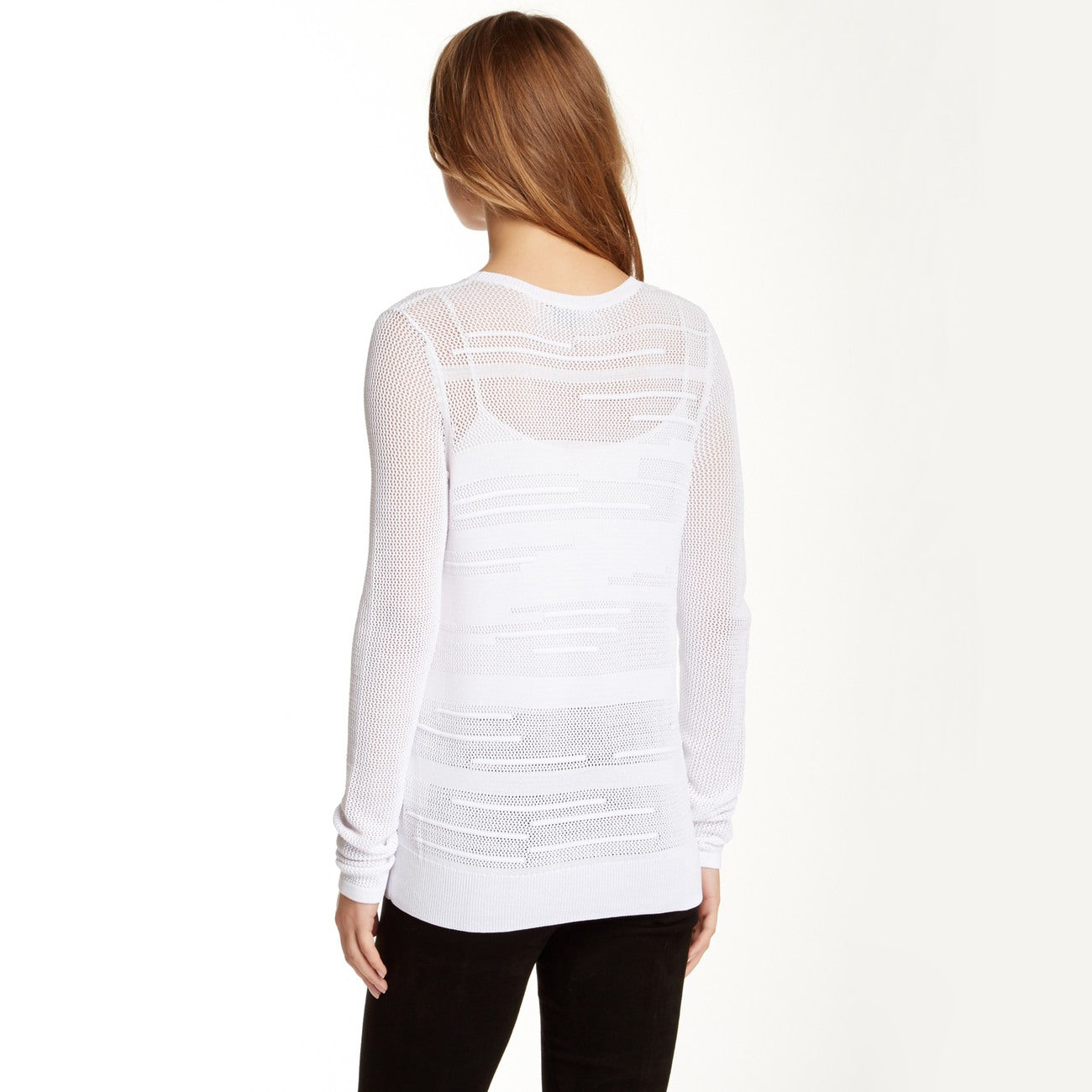 Vince Mesh Inset Crew Neck Sweater - size Small