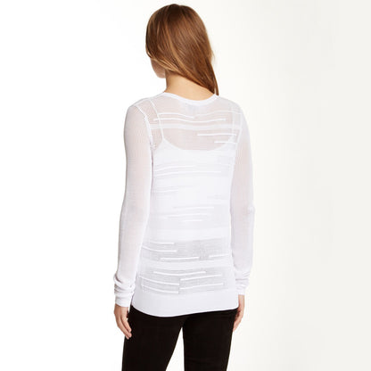 Vince Mesh Inset Crew Neck Sweater - size Small