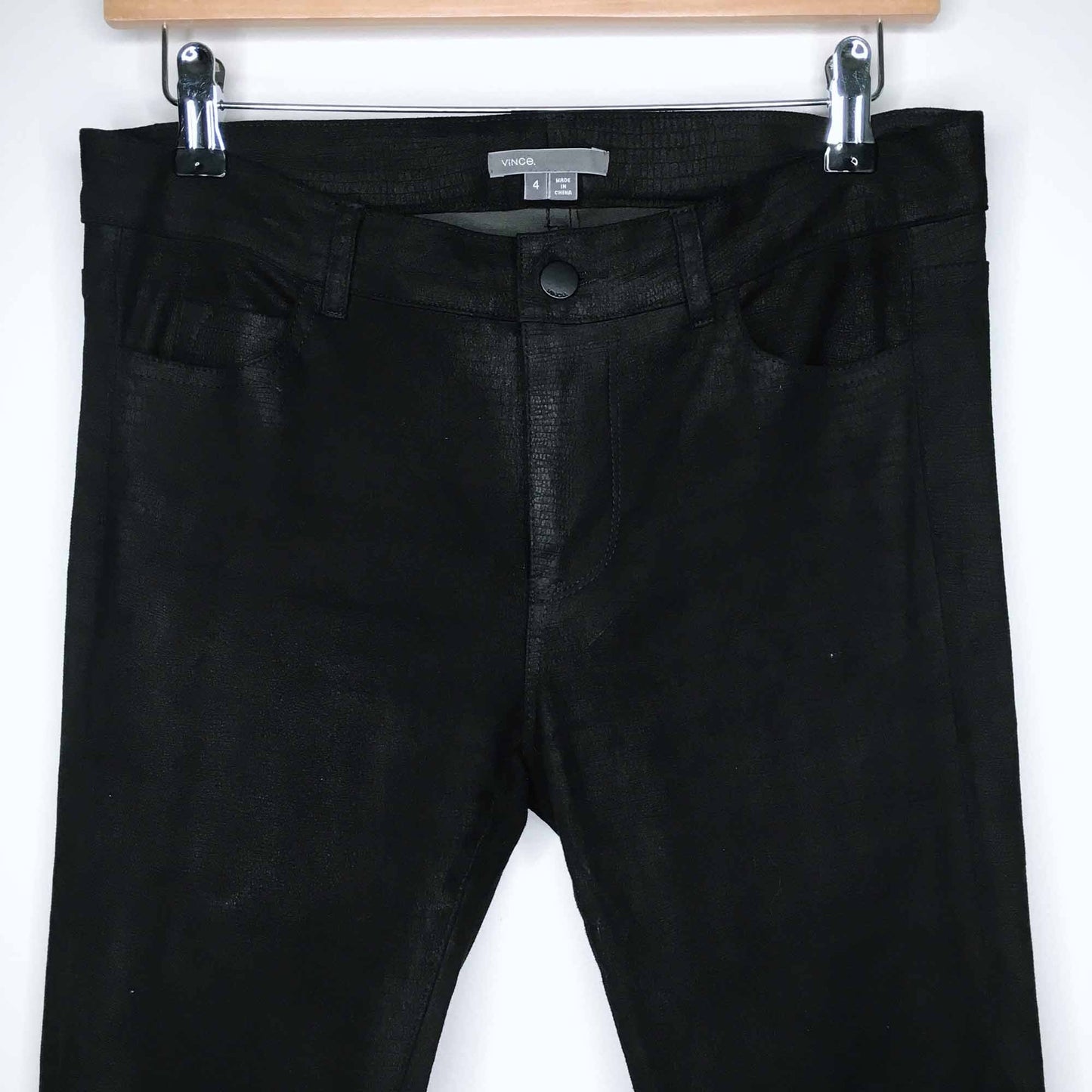 Vince snake-printed coated skinny jeans - size 4