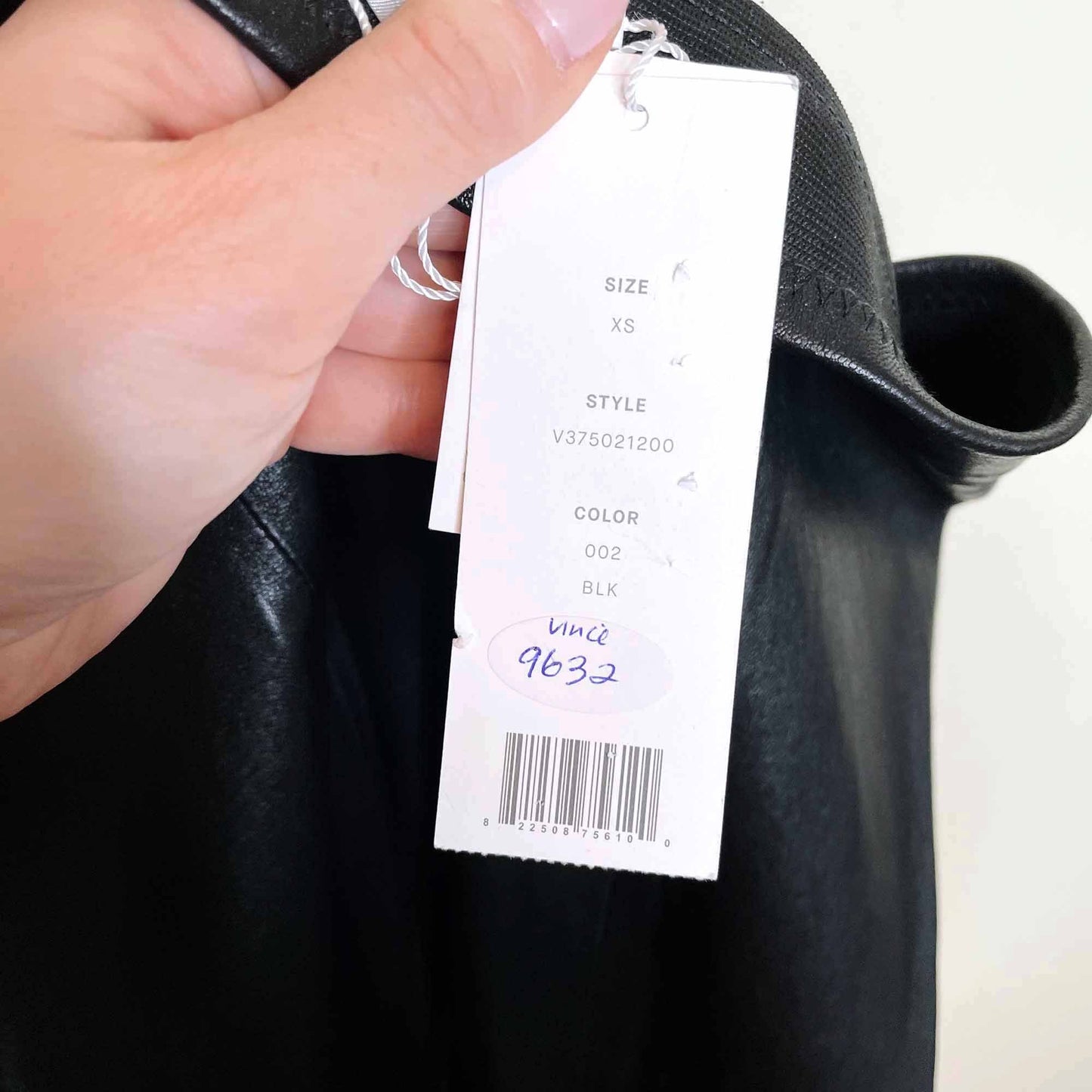 nwt vince leather stitch back leggings - size xs