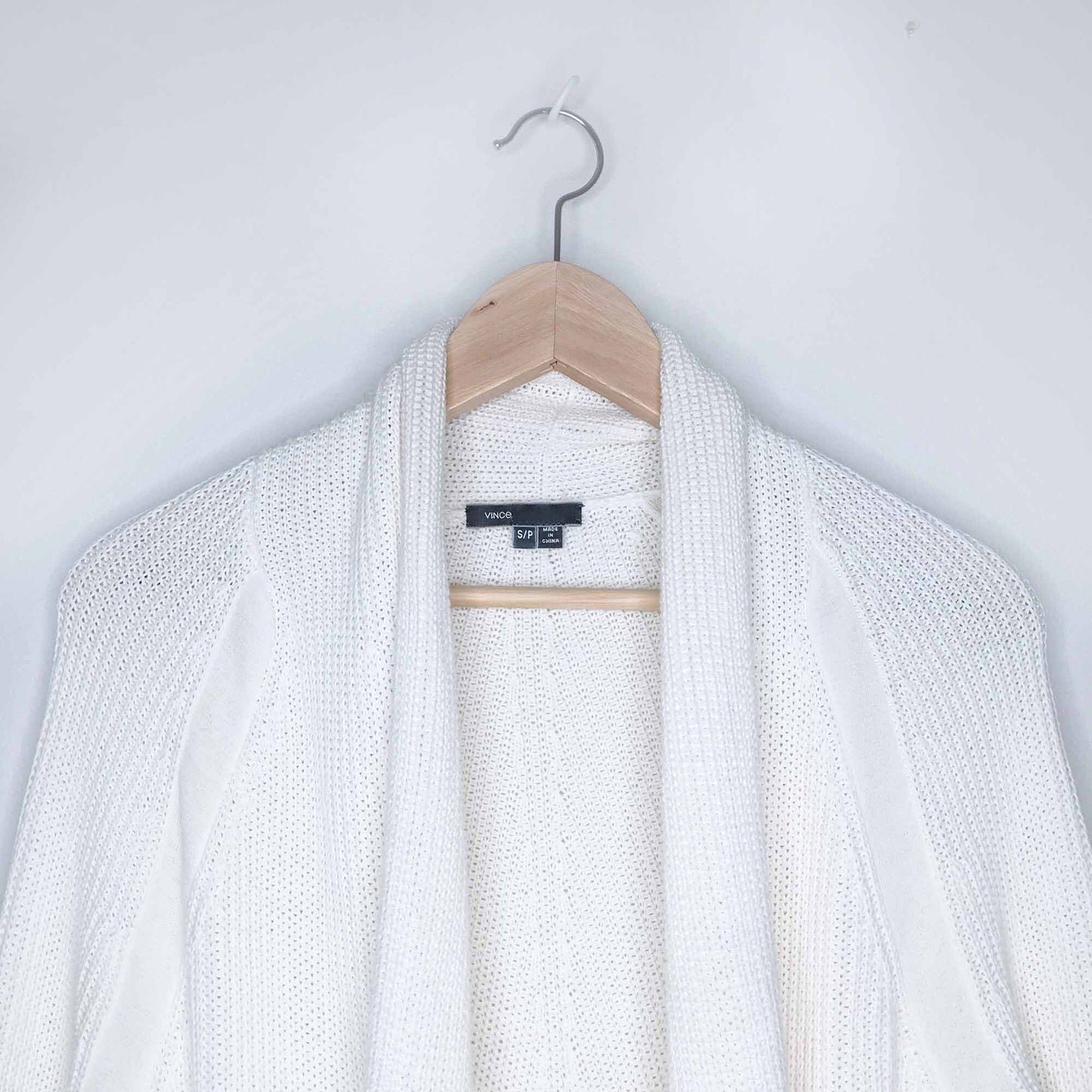 Vince shawl collar open knit cotton cardigan - size Small