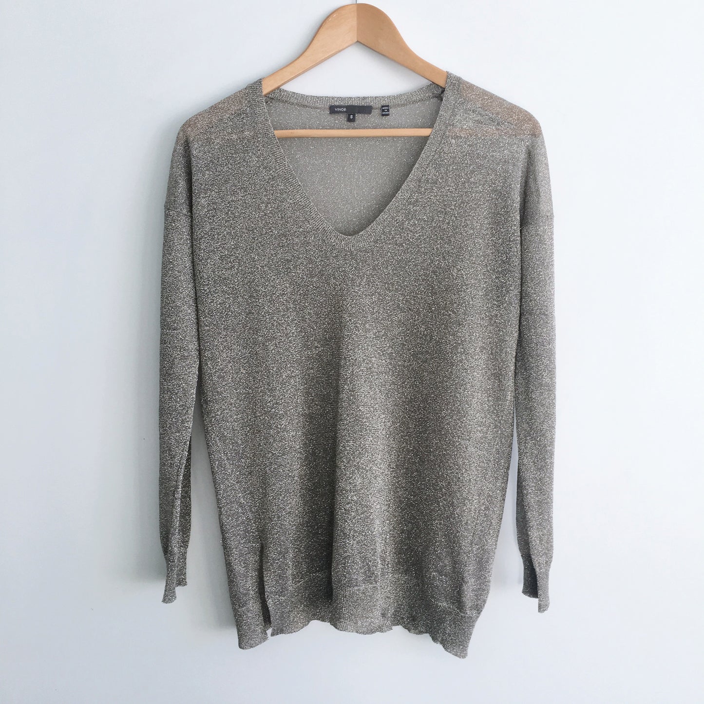 Vince Gold V Neck Sweater - size Small