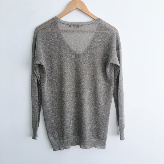 Vince Gold V Neck Sweater - size Small