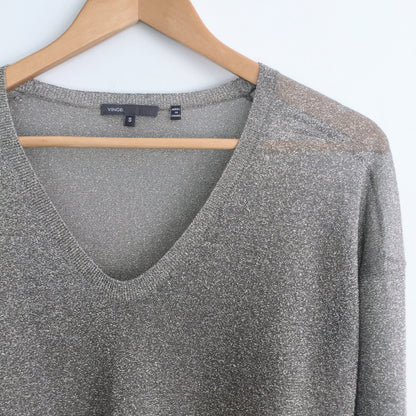 Vince Gold V Neck Sweater - size Small