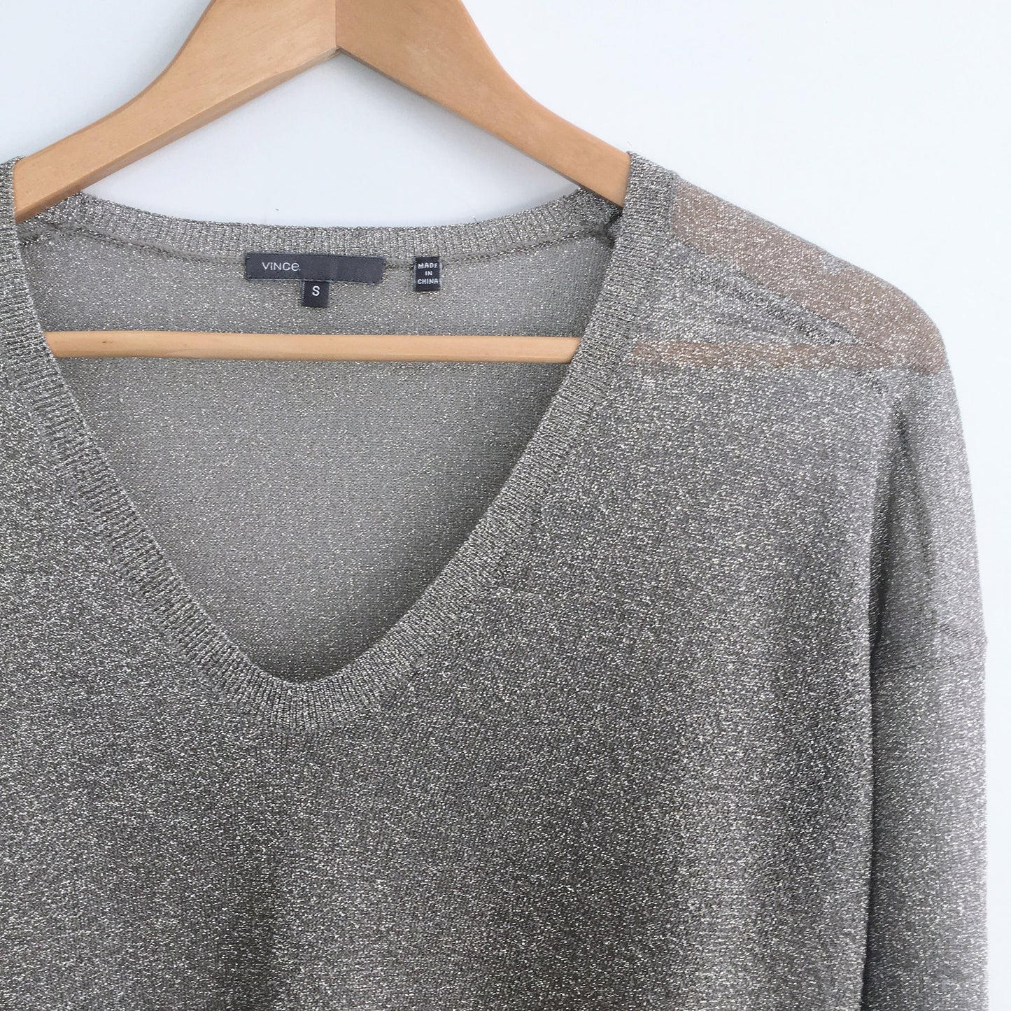 Vince Gold V Neck Sweater - size Small