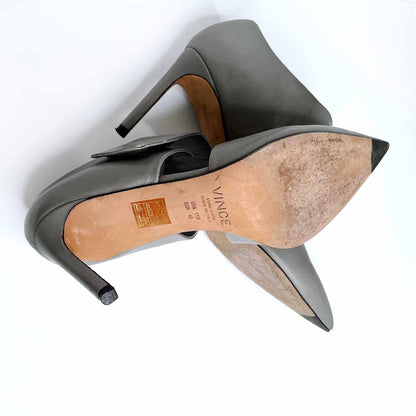 vince capri leather heel with velcro ankle strap - size 11