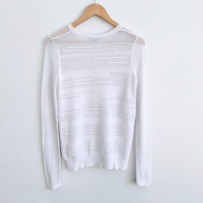 Vince Mesh Inset Crew Neck Sweater - size Small