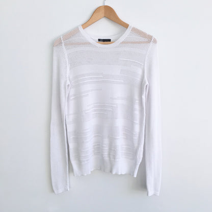 Vince Mesh Inset Crew Neck Sweater - size Small