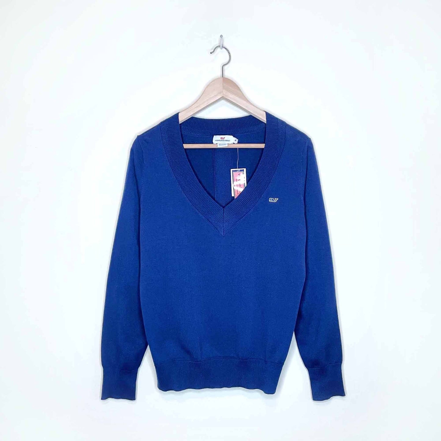 nwt vineyard vines cotton v-neck lightweight sweater - size medium