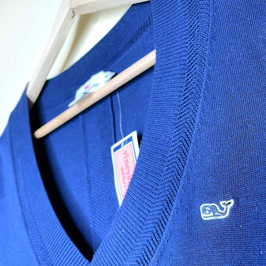 nwt vineyard vines cotton v-neck lightweight sweater - size medium