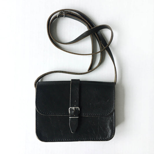 Vintage leather saddle crossbody