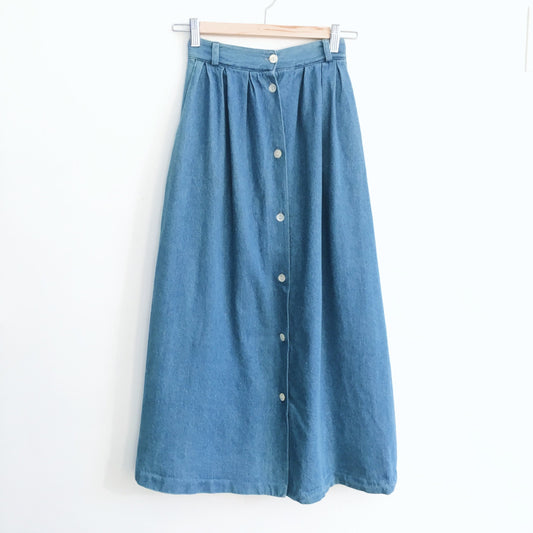 Vintage Erika L Denim Midi Skirt - Size Small