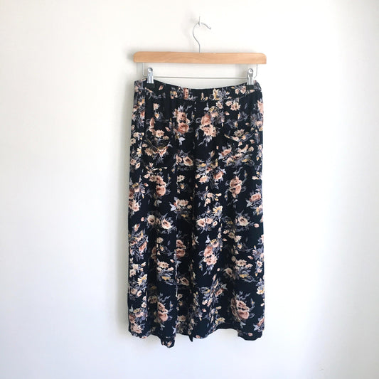 Vintage buttondown floral midi skirt - size Small