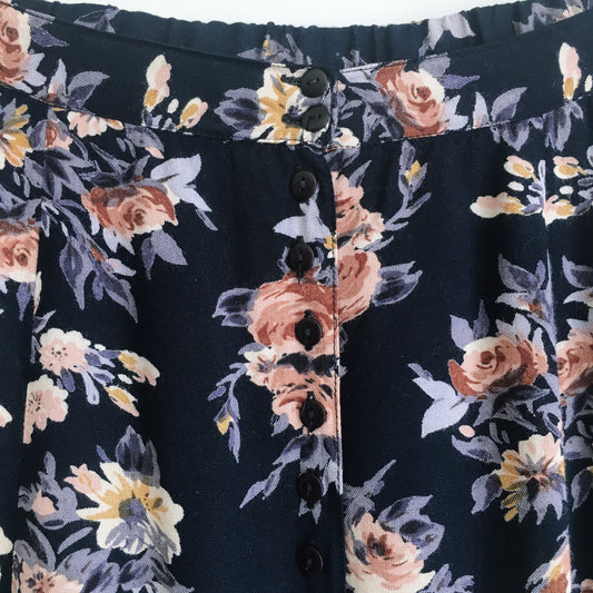 Vintage buttondown floral midi skirt - size Small