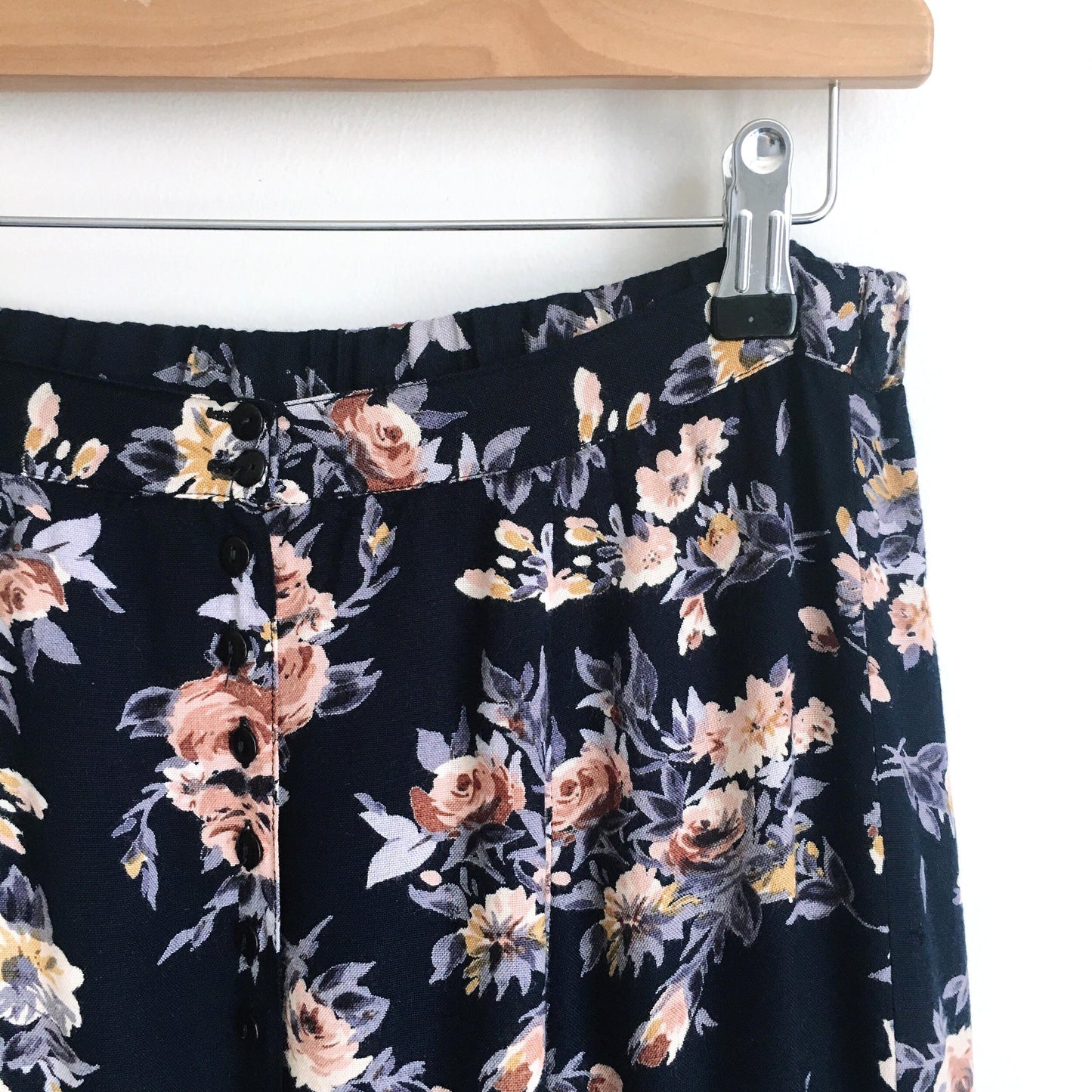 Vintage buttondown floral midi skirt - size Small