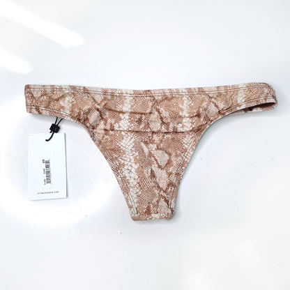nwt vitamin a snakeskin print bikini bottom in sand - size small