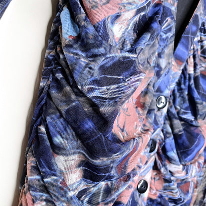 vivienne tam y2k ruched sheer long sleeve dress - size small