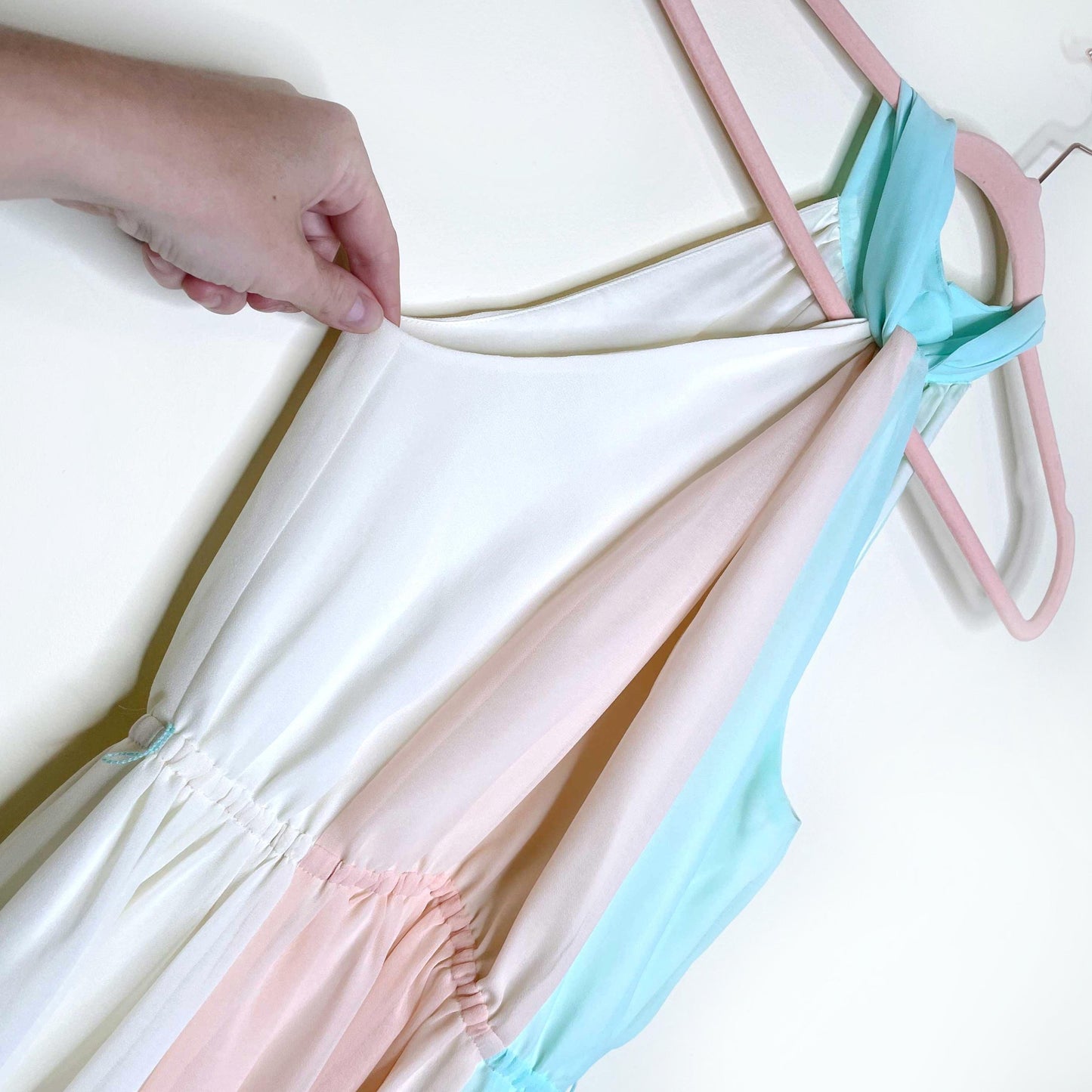 nwt victoria's secret pastel chiffon halter dress - size xs