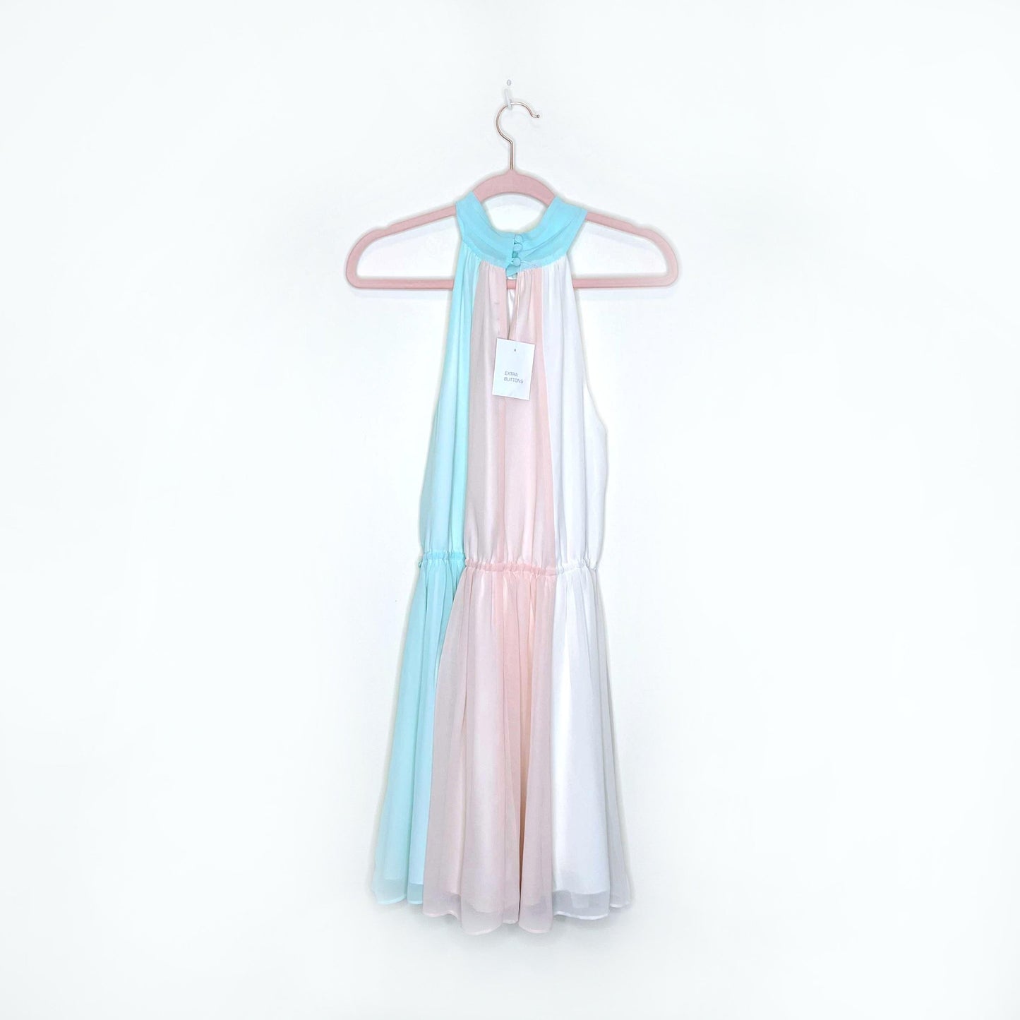 nwt victoria's secret pastel chiffon halter dress - size xs