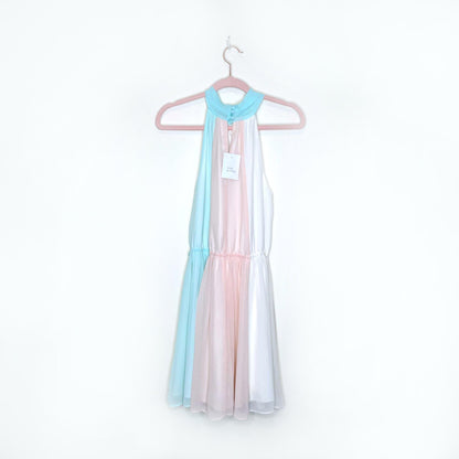 nwt victoria's secret pastel chiffon halter dress - size xs