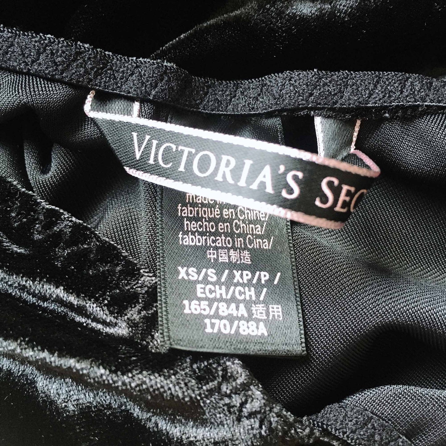 Victoria's Secret plunging v thong velvet bodysuit - size xs