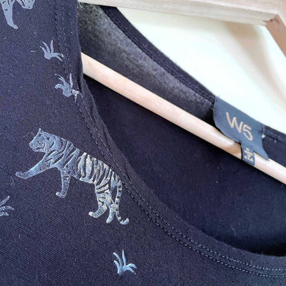 w5 anthropologie gold tiger print t-shirt - size Small