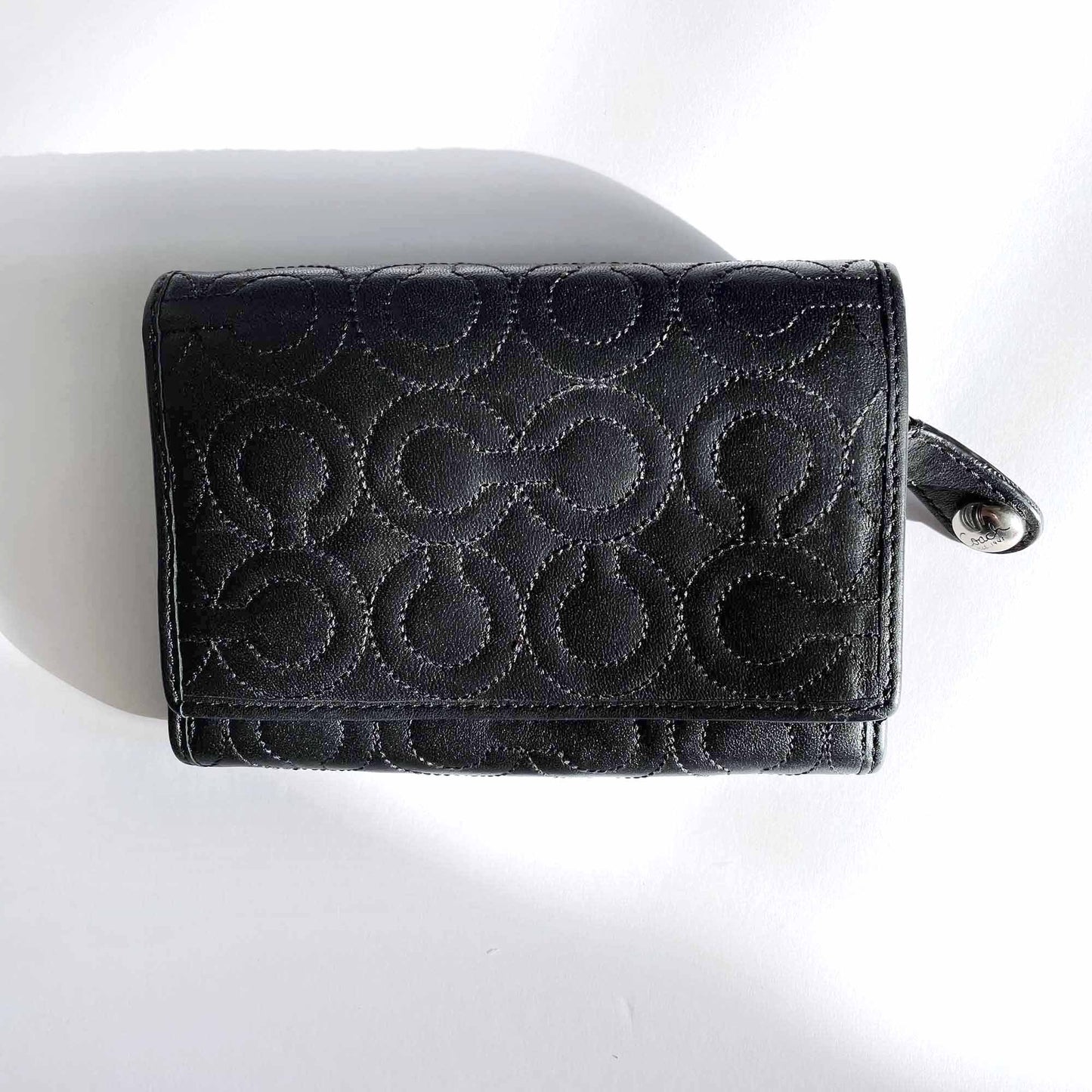 coach signature c print quilted leather wallet