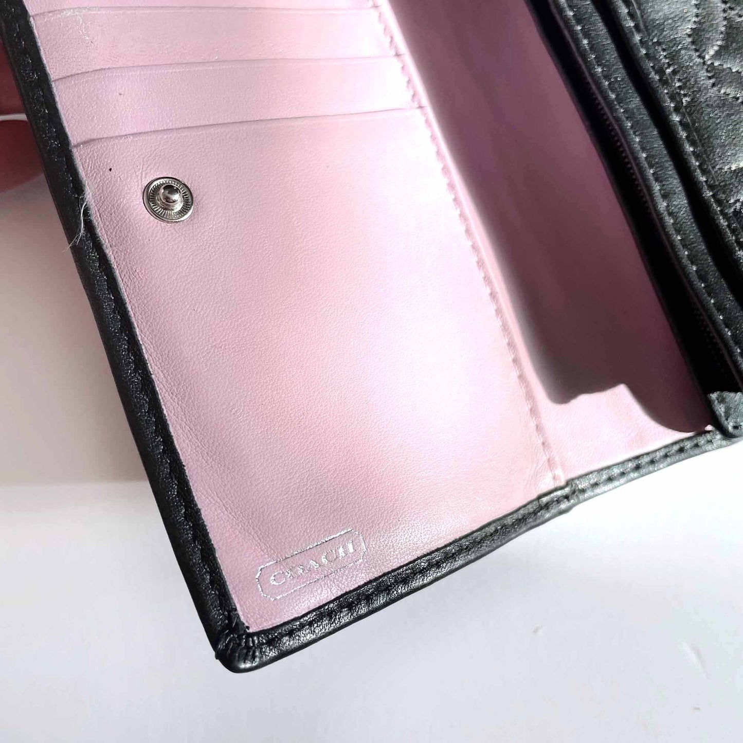coach signature c print quilted leather wallet