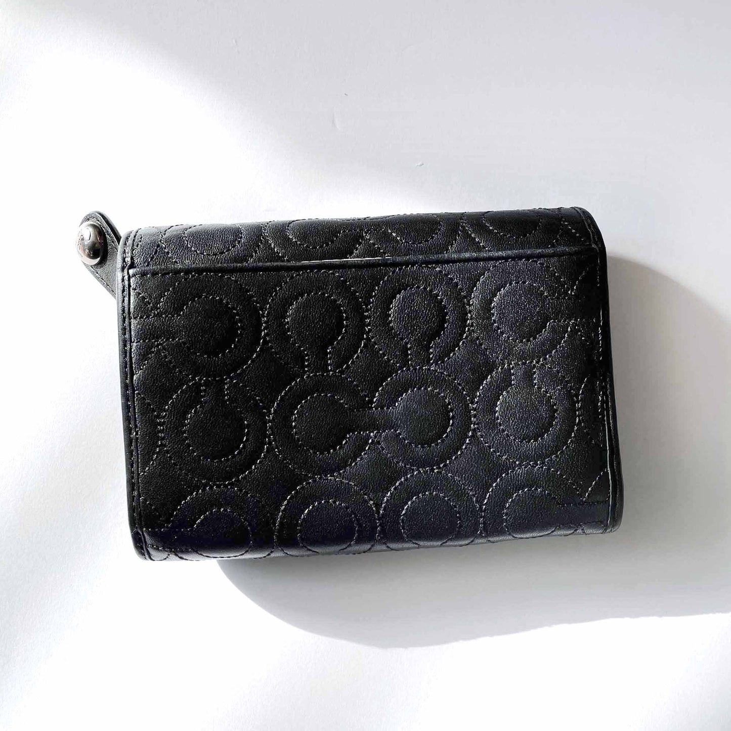 coach signature c print quilted leather wallet