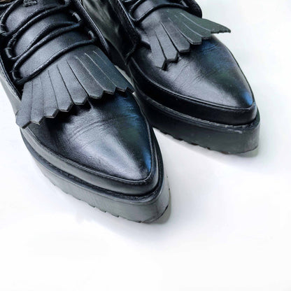 alexander wang frankie creeper fringe combat boots - size 38