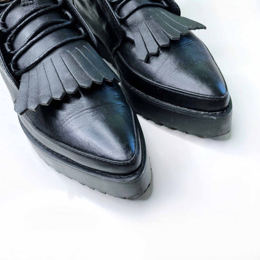 alexander wang frankie creeper fringe combat boots - size 38