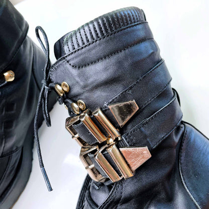 alexander wang frankie creeper fringe combat boots - size 38