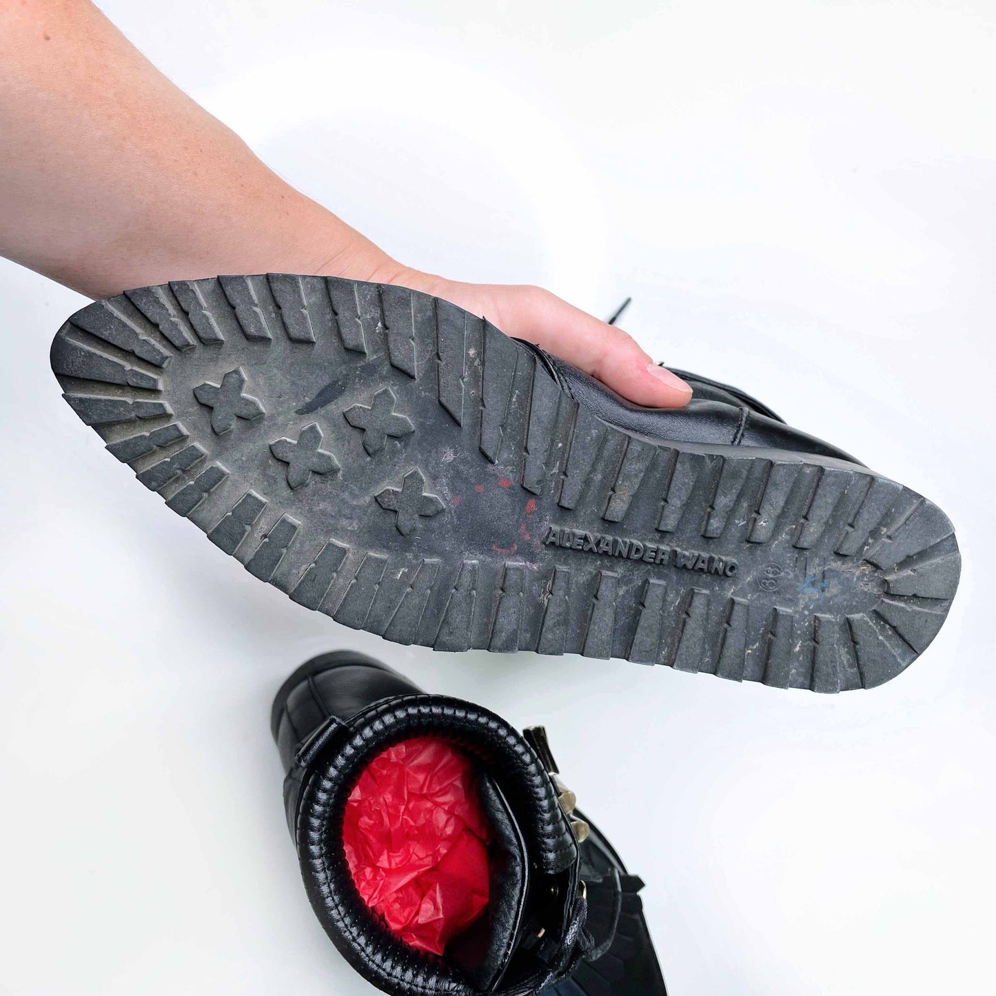 alexander wang frankie creeper fringe combat boots - size 38