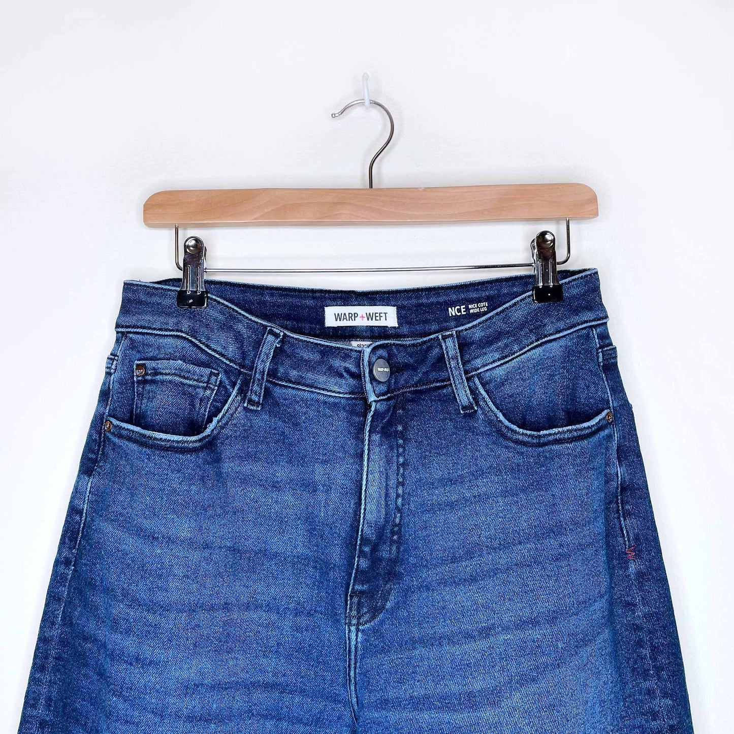 warp + weft nice cote high rise wide leg jeans - size 29
