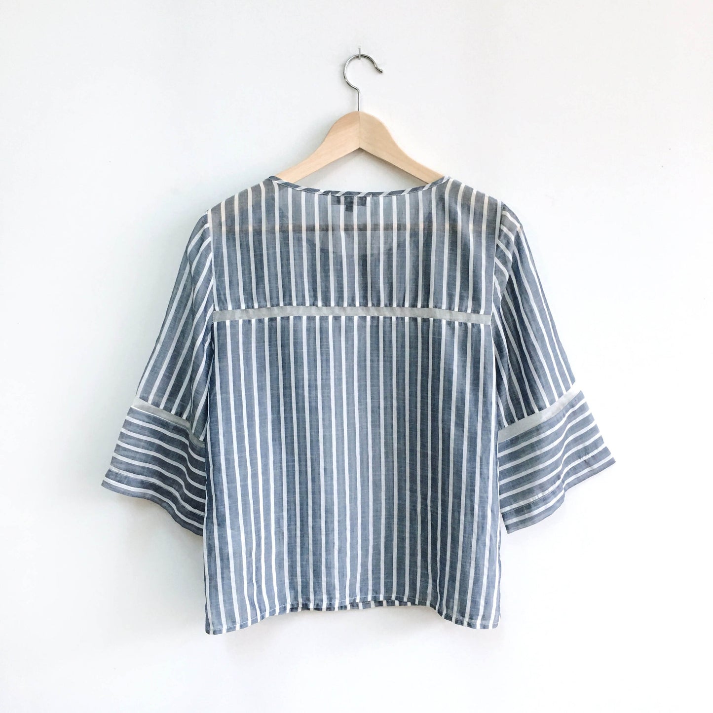 Waverly Grey Sheer Striped Blouse - size 6