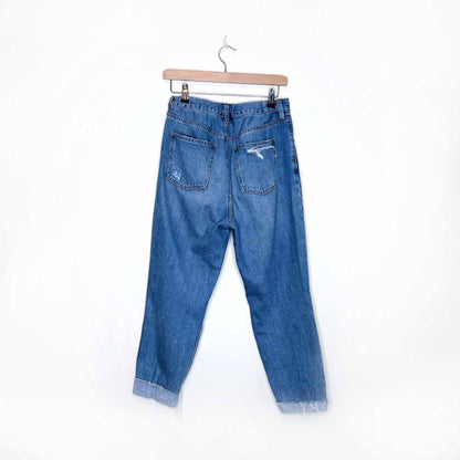 we the free high rise button fly ripped jeans - size 27