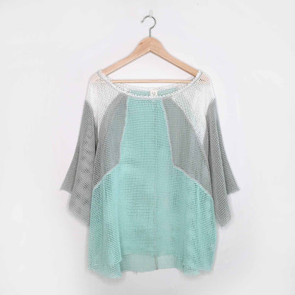 We the Free cotton mesh colour block top - size Medium