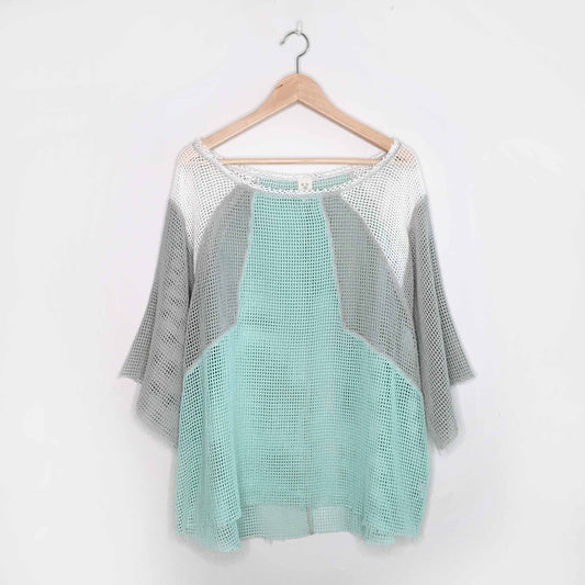 We the Free cotton mesh colour block top - size Medium