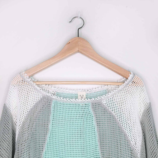 We the Free cotton mesh colour block top - size Medium