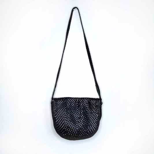 de vecchi by hamilton hodge woven leather crossbody