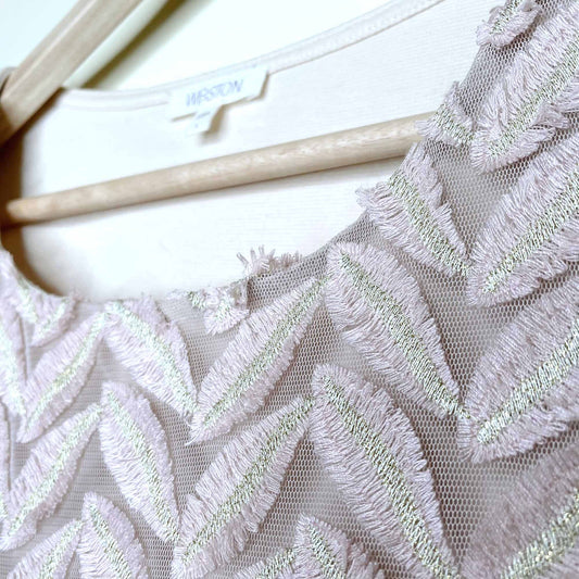 anthropologie weston leaf embroidered top - size large