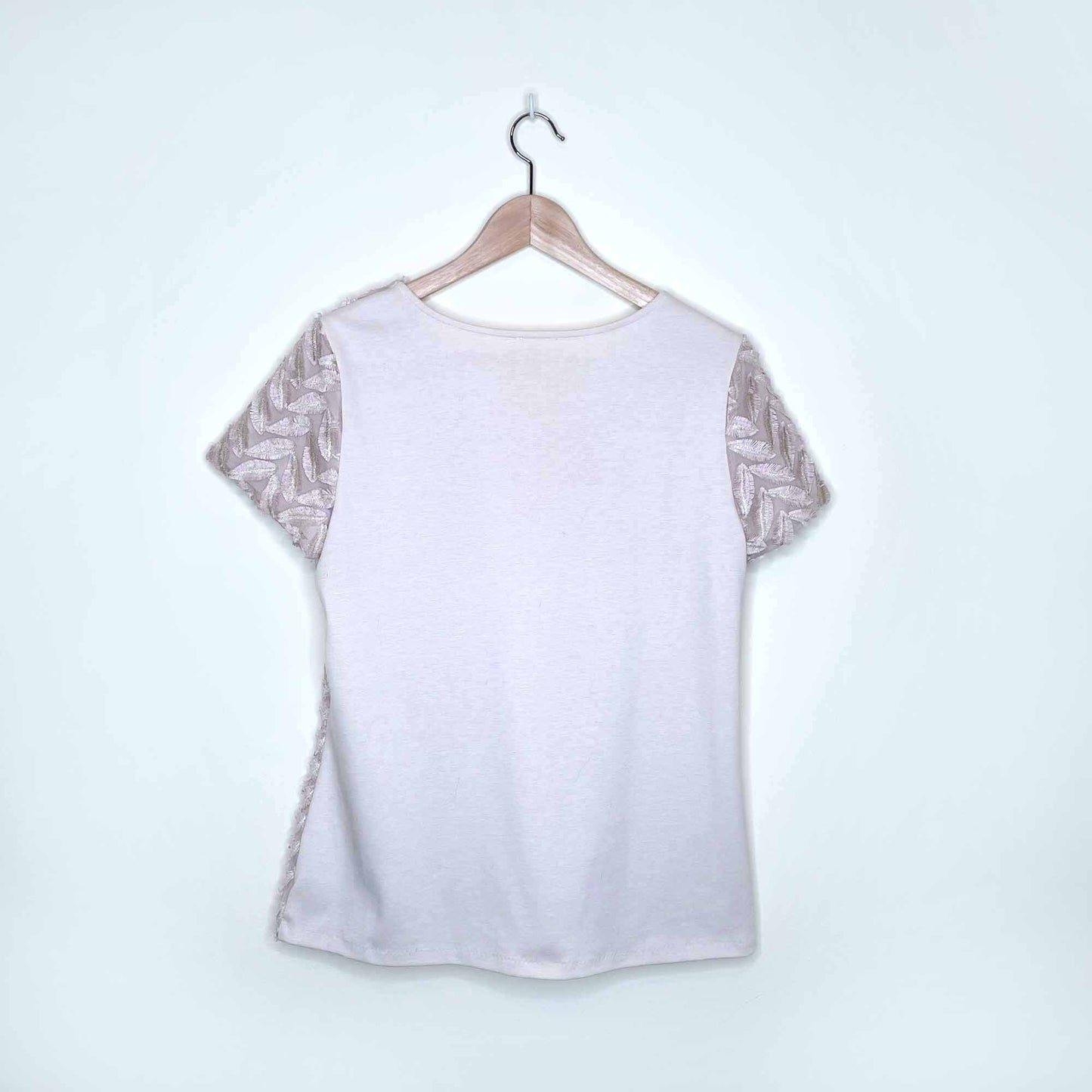 anthropologie weston leaf embroidered top - size large