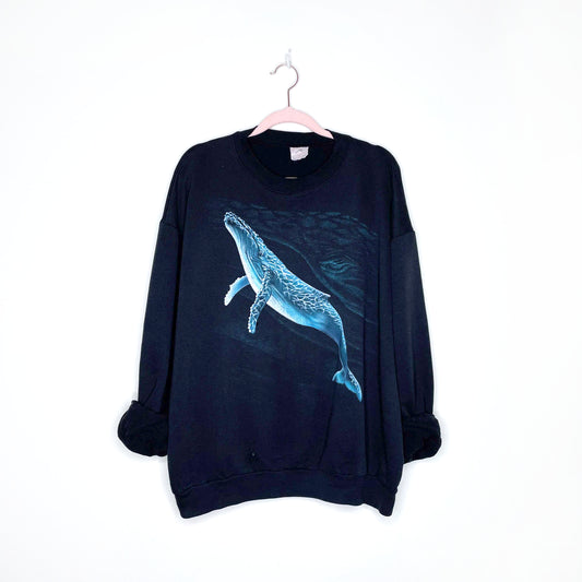 vintage harlequin NG teena houcke whale sweatshirt - size large